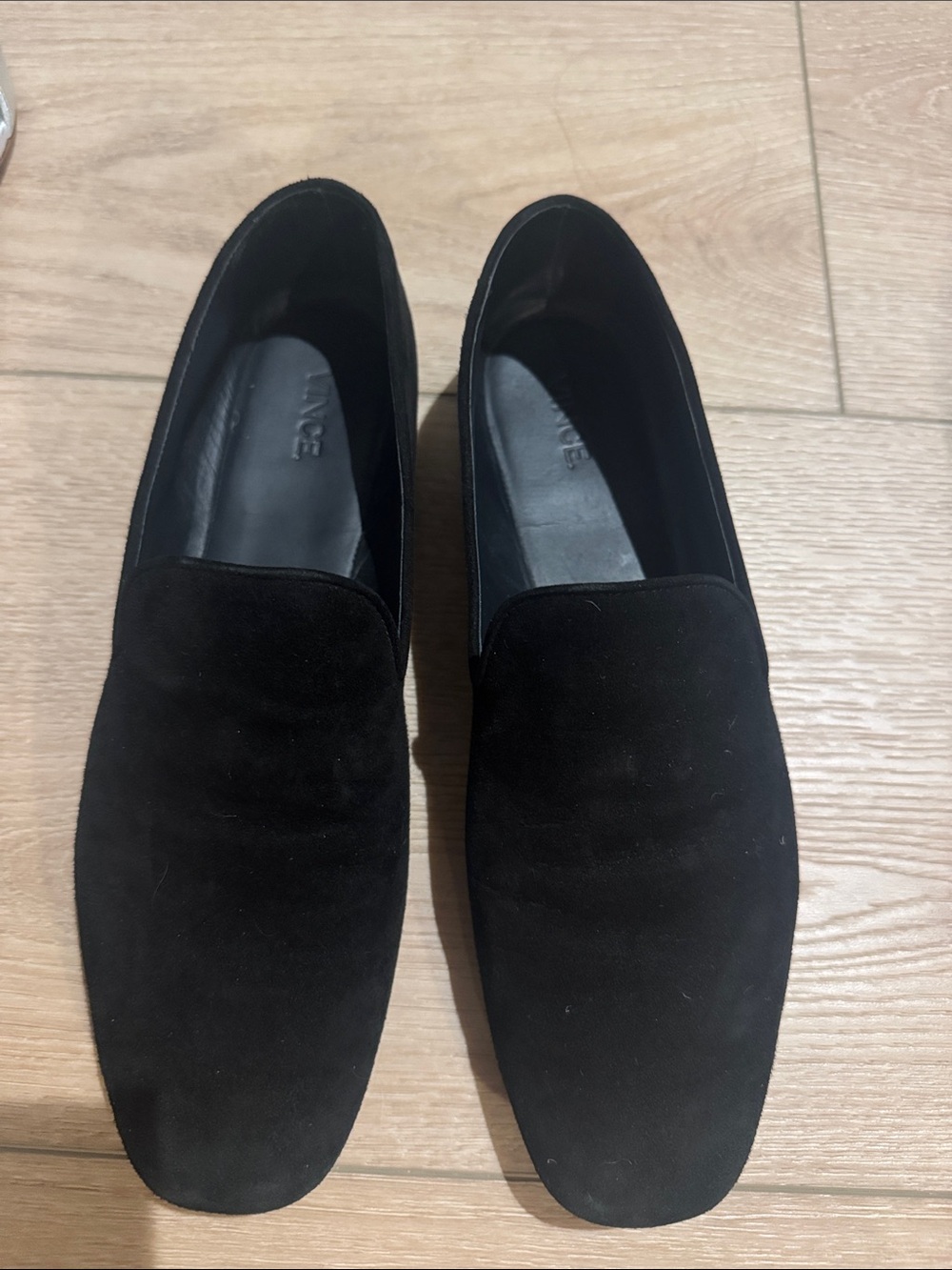 Vince Black Suede Slip-On Loafers 8.5